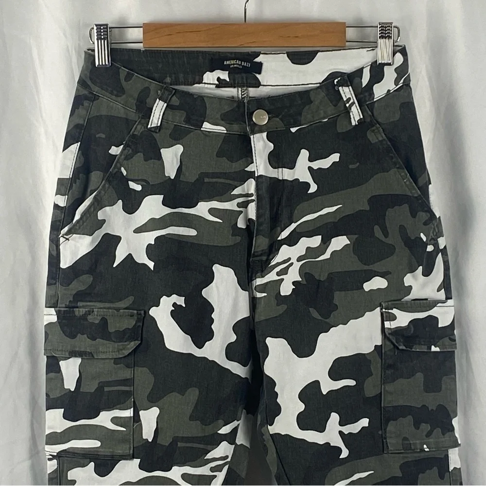 American Bazi Women’s Camouflage Cargo Joggers Pants Size Large - Picture 8 of 16